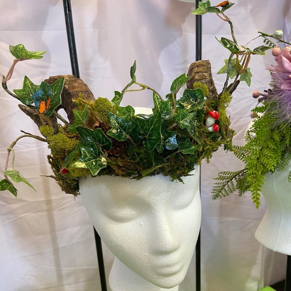 Enchanted Forest Green and Brown Decorative Headpiece